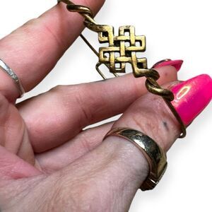 Alex and Ani Women's Goldtone Endless Knot With Charm Bangle Bracelet